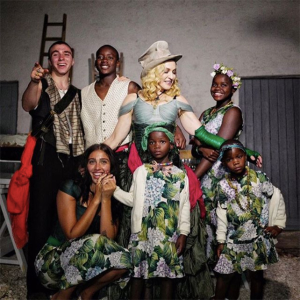 Madonna and her 6 kids during her birthday party in August 2017