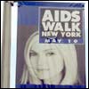 Madonna on one of the banners during the Aidswalk in NY