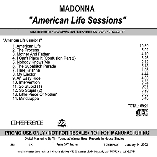 Scan of the 'American Life sessions'