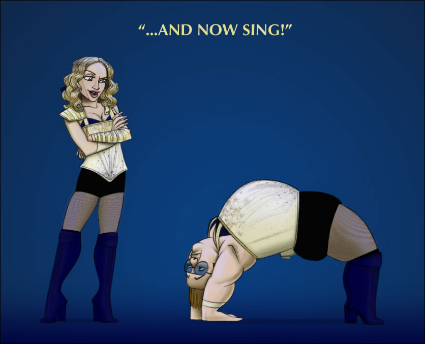 Cartoon 'bout Madonna and Elton