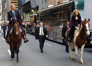 Madonna and David Letterman on their horses