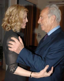 Madonna  & Shimon Peres, Israel's president