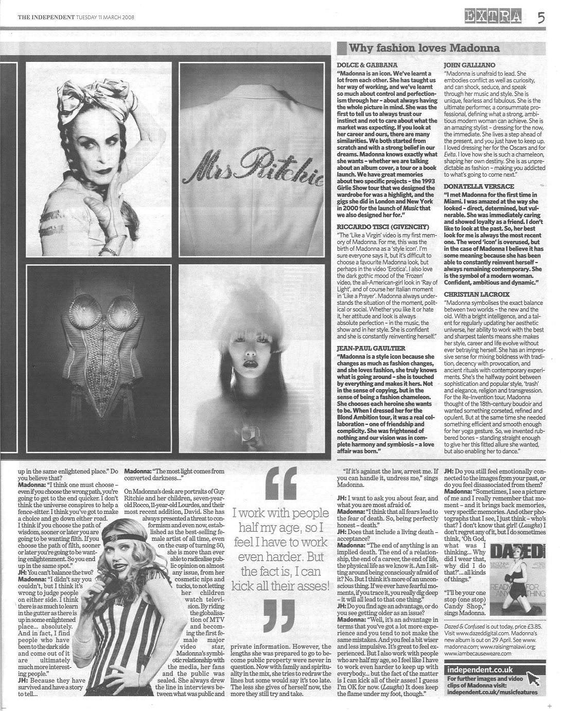 Madonna special in The Independent