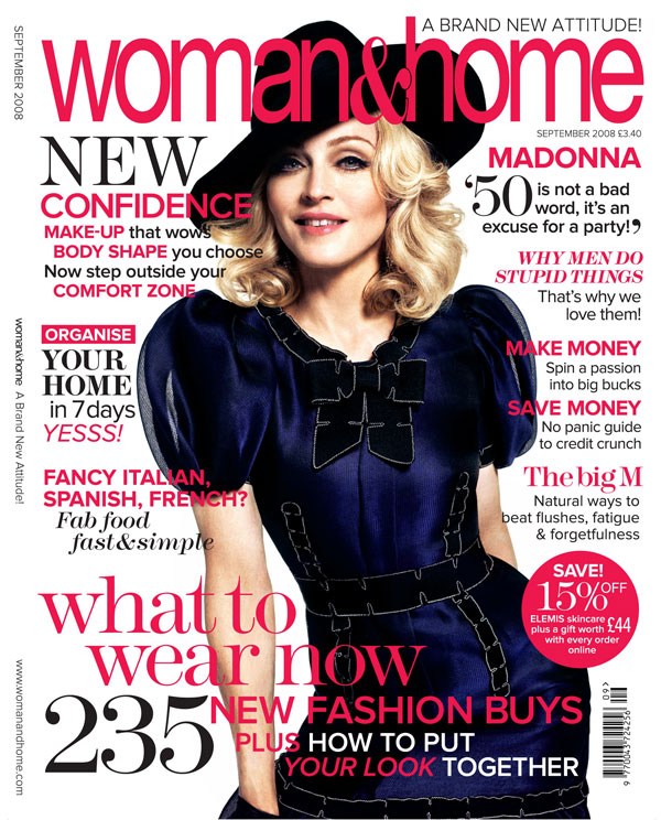 Madonna on the cover of Woman & Home