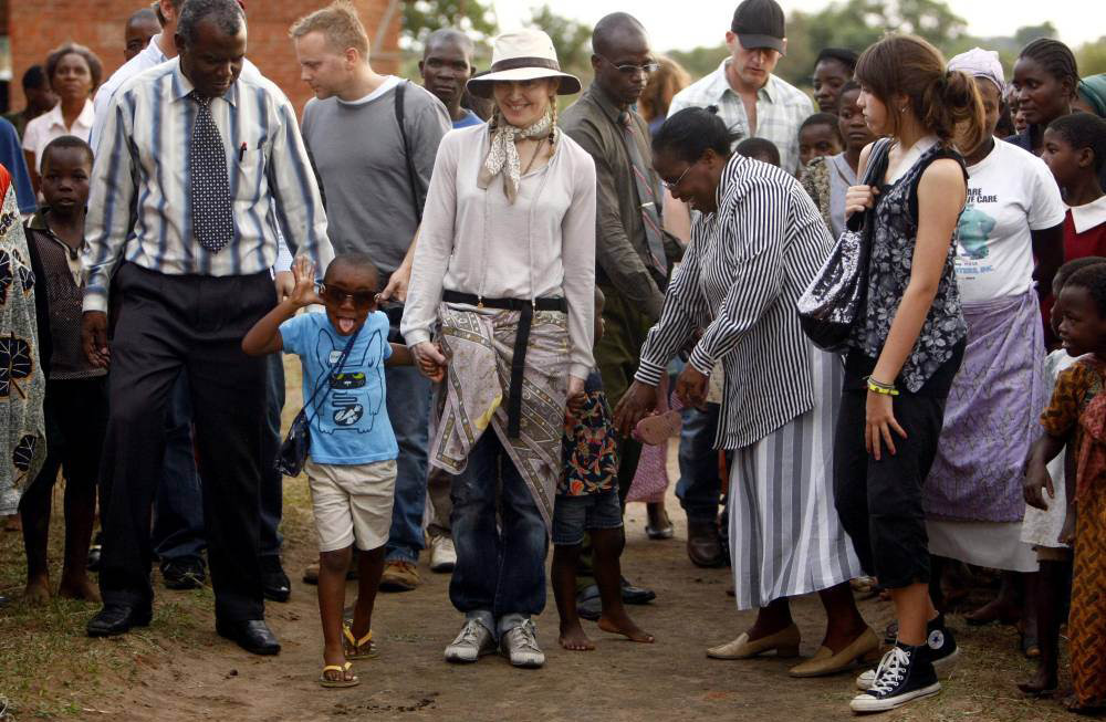Madonna, Lourdes, David, Mercy & Nathan Rissman in Malawi