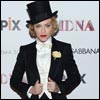 Madonna dressed in a top hat and tails for a screening of her MDNA Tour documentary in New York