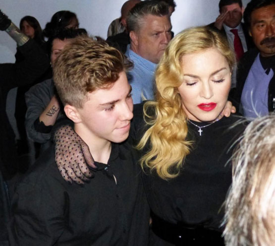 Madonna and Rocco at the launch of the Secret Project Revolution in 2013