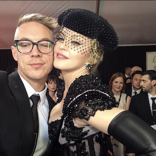Madonna and Diplo at the 2015 Grammy Awards