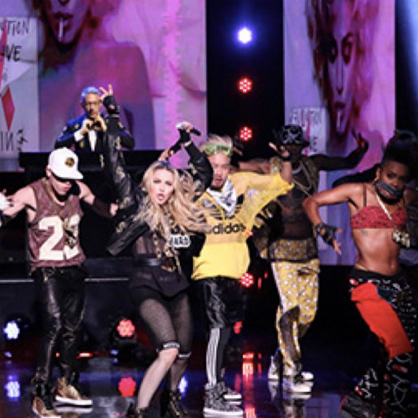 Madonna performed Bitch I'm Madonna at the Tonight Show Starring Jimmy Fallon