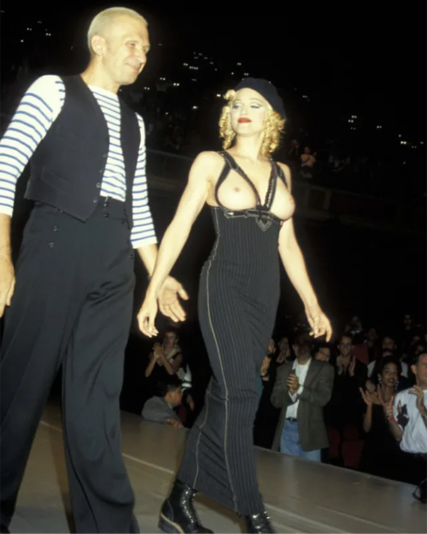 Madonna and Gaultier during his fashion show in 1992