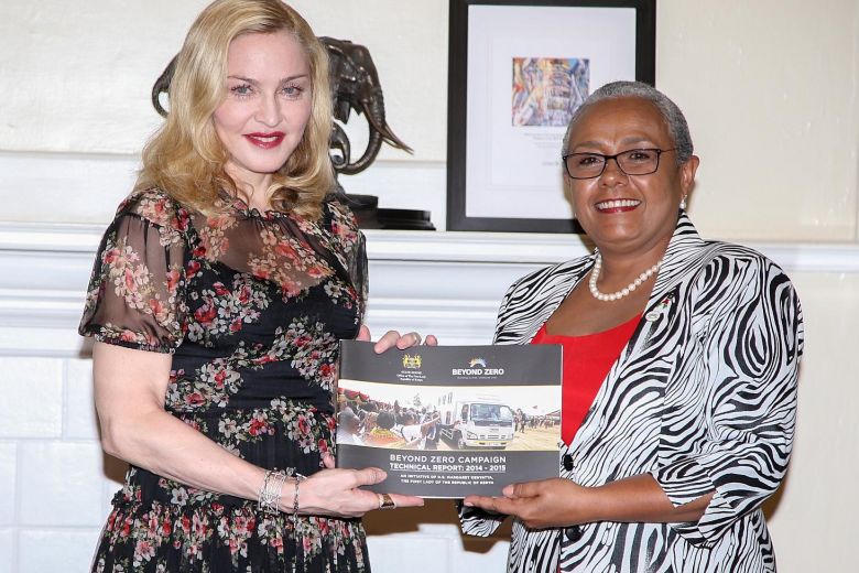 Madonna met Kenyan First Lady Margaret Kenyatta on Monday.