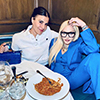 Madonna having pasta dinner with her friend Maha