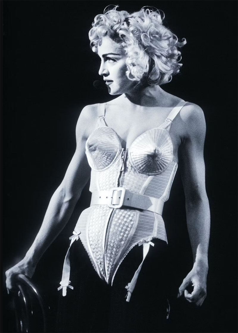 Madonna wore Gaultier's cone bra at her 1990 Blond Ambition Tour