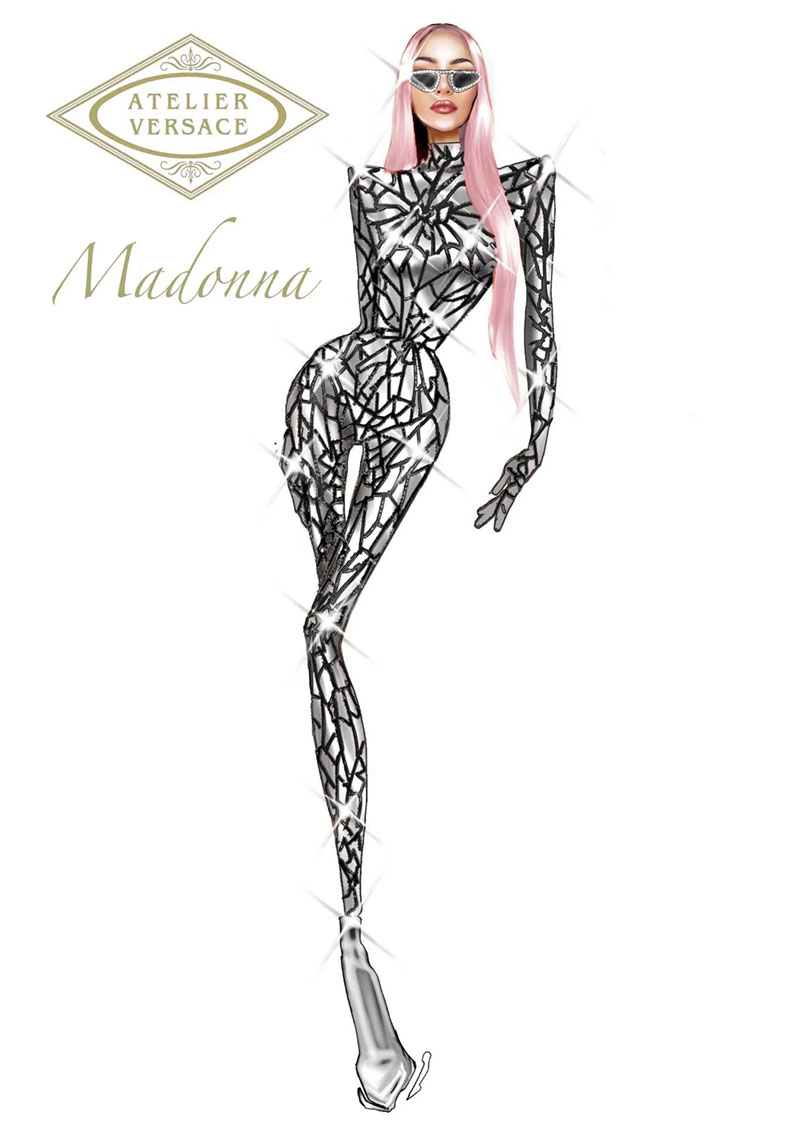 A sketch by Versace. Photo: Courtesy of the Madonna Celebration Tour