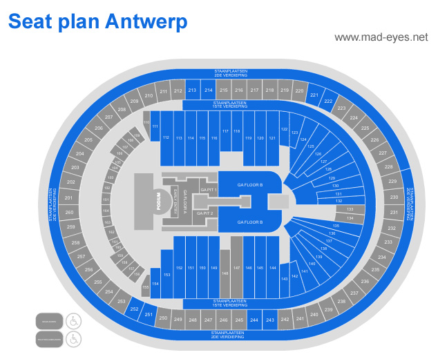 Seat plan for Antwerp