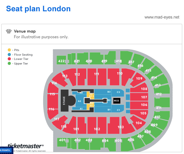 Seat plan for London
