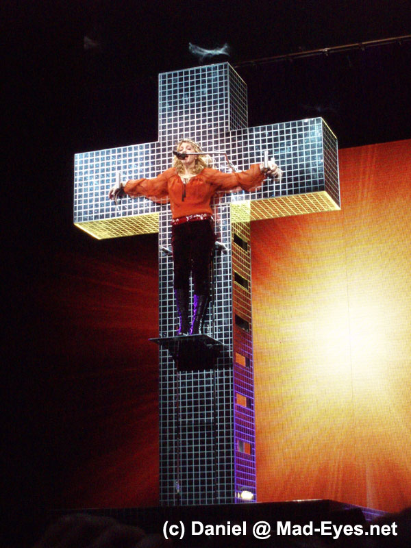 Madonna performing Live To Tell on the crucifix