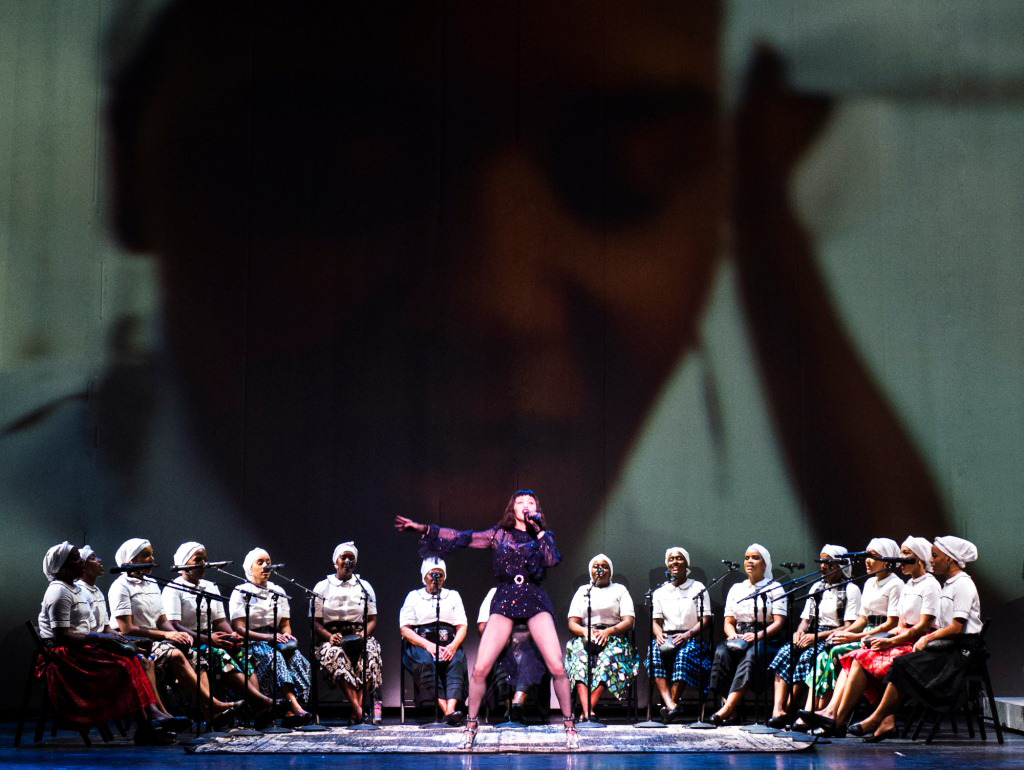 Madonna performs with the Batukadeiras on her Madame X Tour