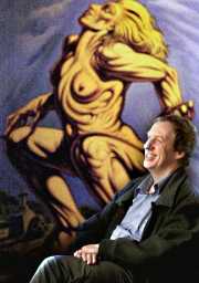 Howson and one of his nude paintings