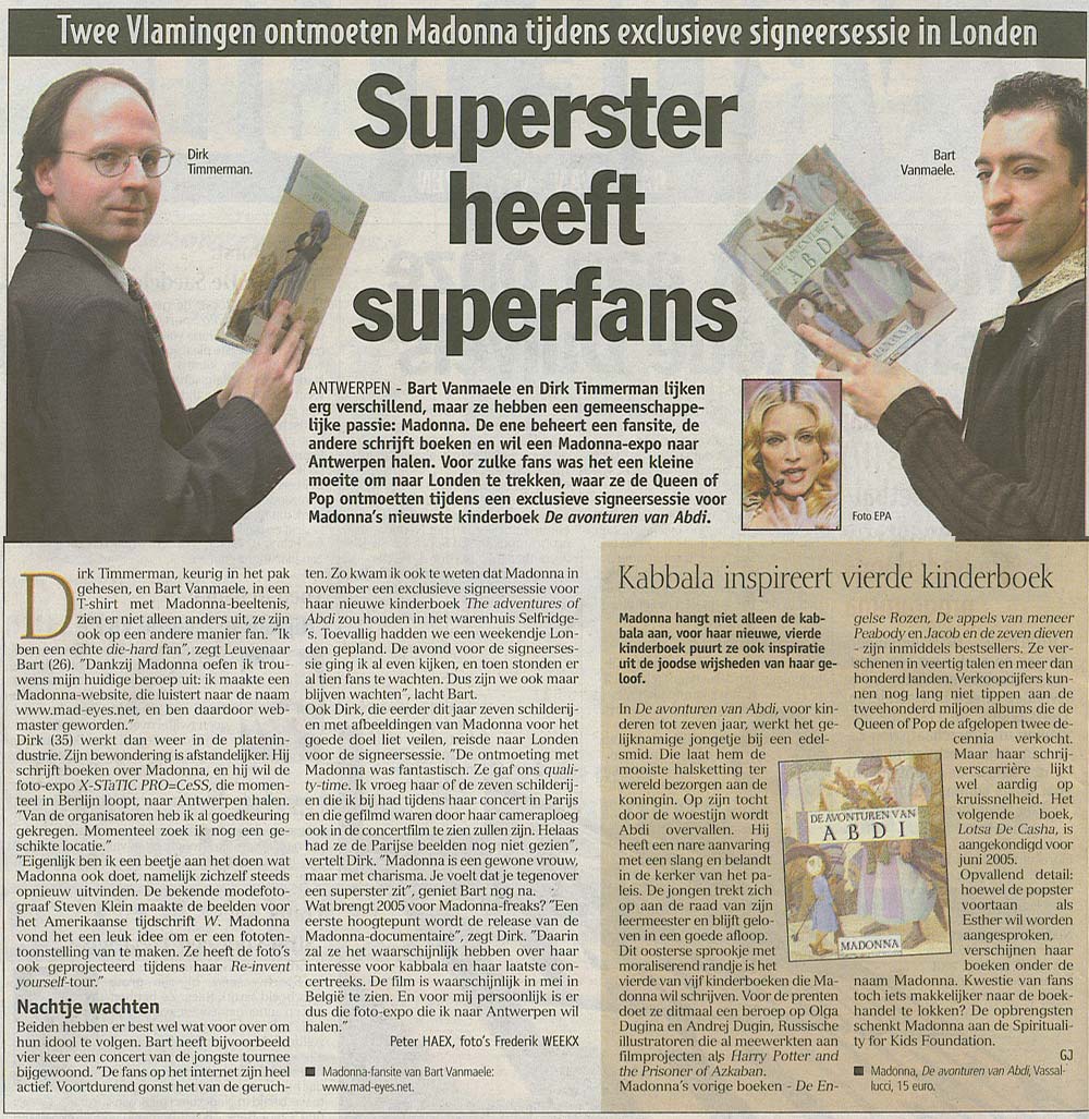 Article in De Gazet van Antwerpen