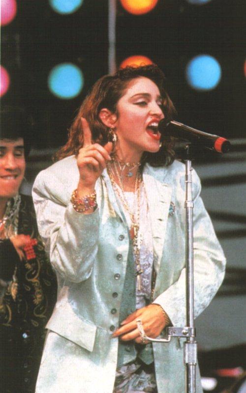 Madonna performs at Live Aid in 1985