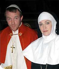 Madonna and Guy as nun and Pope