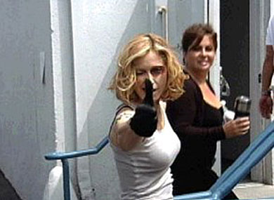 Madonna and Caresse on the set of the Die Another Day video