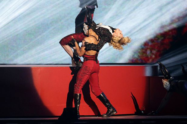 Madonna performs at the Brit Awards