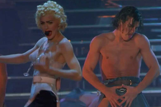 Salim Gauwloos, right, with Madonna on the Blond Ambition Tour