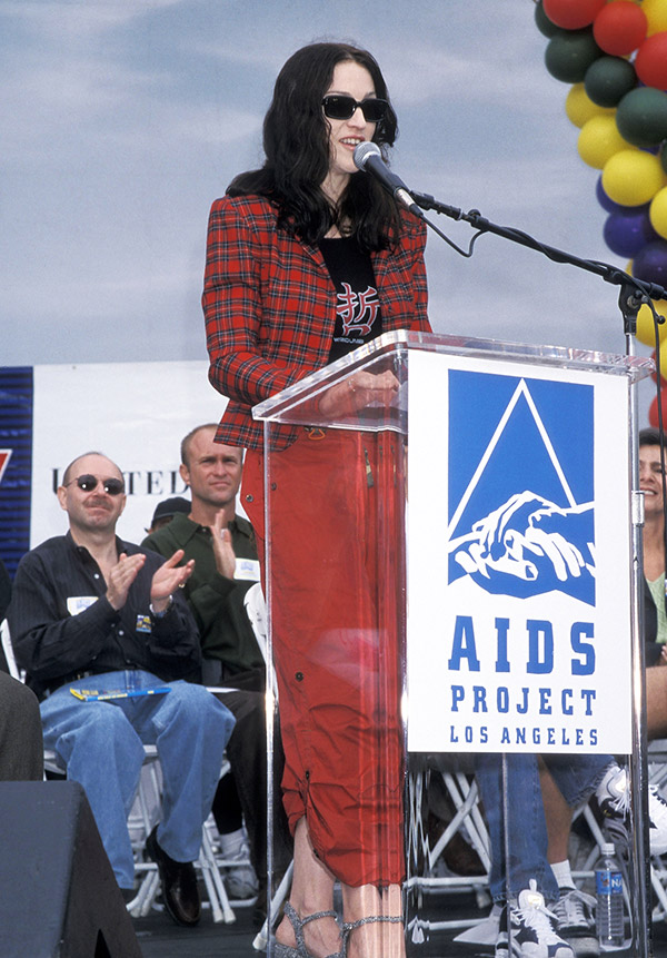 Madonna attends the AIDS Project Los Angeles' (APLA) 14th Annual AIDS Walk Los Angeles on Sept. 27, 1998 at Paramount Studios in Hollywood, Calif.