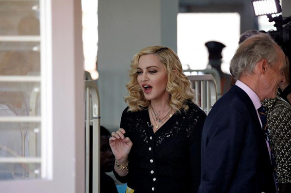 Madonna at the opening of the Mercy James Center in Malawi