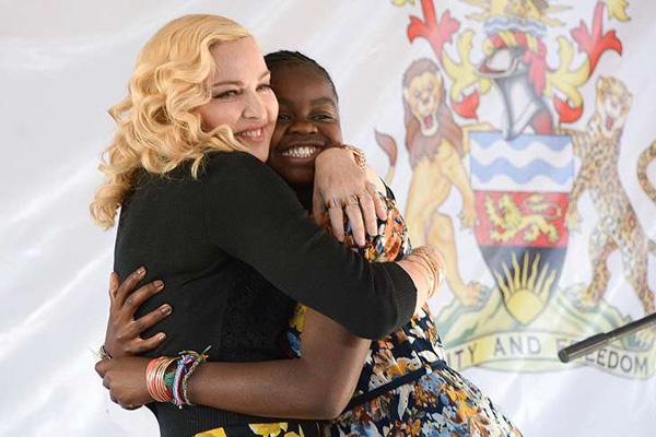 Madonna and daughter Mercy James at the opening of the Mercy James Center in Malawi