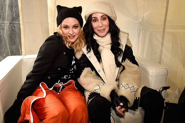 Madonna and Cher at the Women's March in Washington