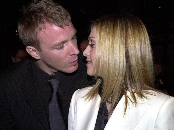 In the early days, the pair weren’t shy in showing their affection. Pictured here in 2001 at the premiere of Guy’s film, Snatch.
