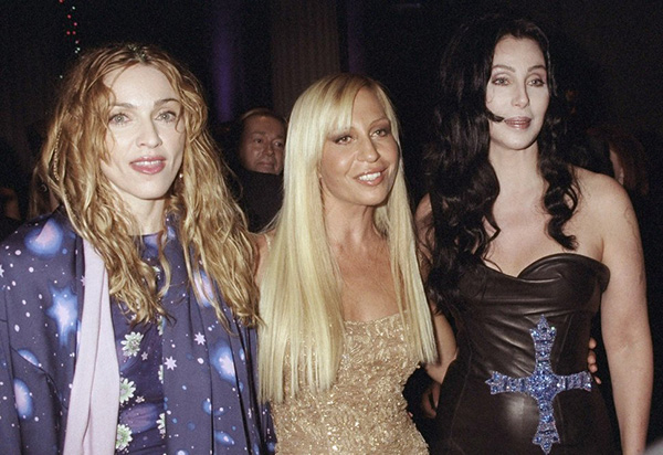 Madonna, Donatella Versace and Cher attend a gala tribute to Gianni Versace at the Metropolitan Museum of Art in New York City.