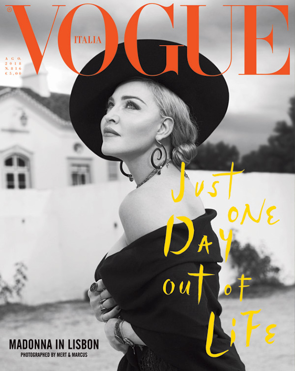 Madonna on the cover of Vogue Italia - August 2018