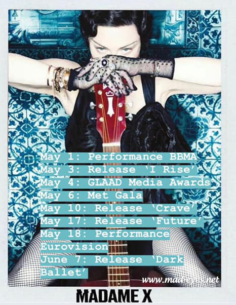Madame X promotion in May/June
