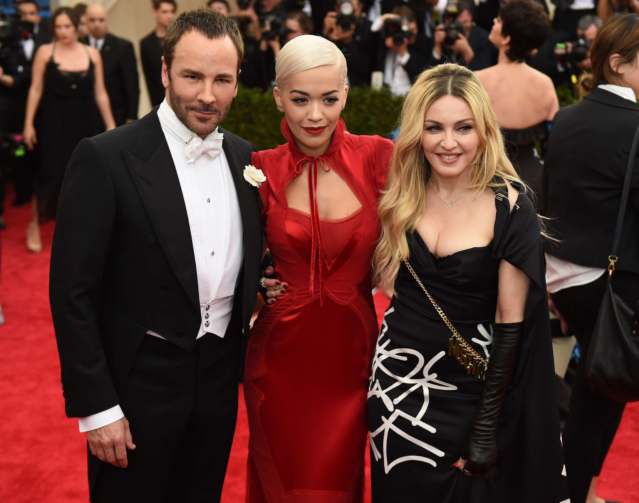 Tom Ford, Rita Ora and Madonna at the 2015 Met Gala