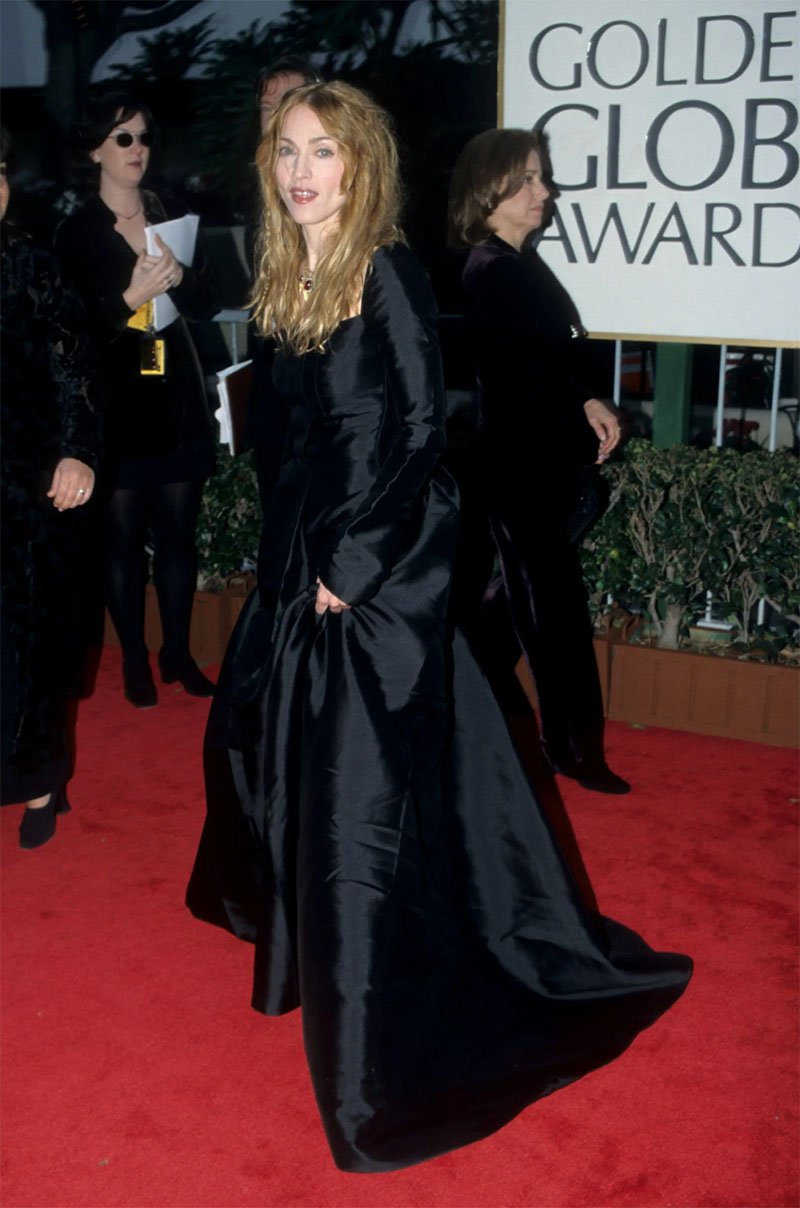 Madonna photographed at the Golden Globe Awards in 1998