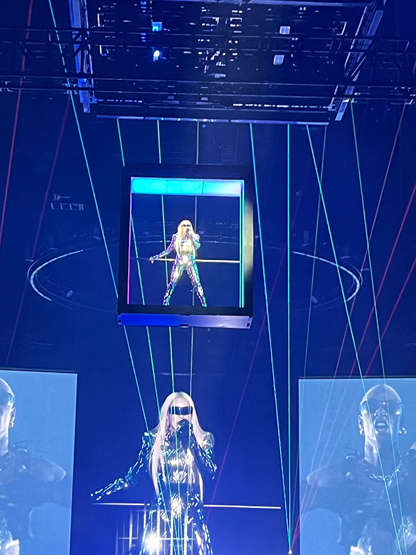 Madonna performs Ray of Light on her Celebration tour in Antwerp. Photo by Bartie / Mad-Eyes.