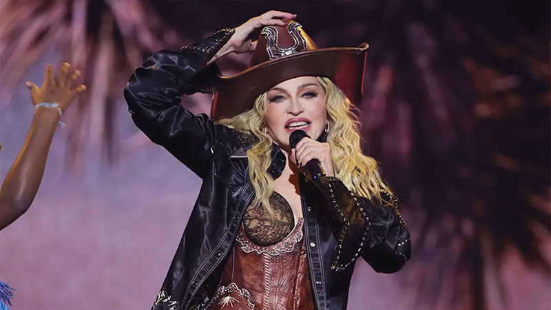 Madonna performs Don't Tell Me on her Celebration tour in London