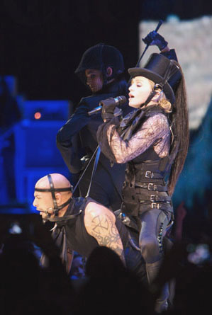 Madonna showing her love with horse riding on the Confessions Tour