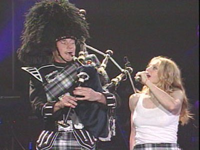 Madonna and her bagpiper